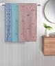 FABINALIV Set of 3 Multicolor Geometric Cotton Kids Bath Towels (110X60 cm)