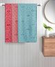 FABINALIV Set of 3 Multicolor Geometric Cotton Kids Bath Towels (110X60 cm)