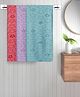 FABINALIV Set of 3 Multicolor Geometric Cotton Kids Bath Towels (110X60 cm)