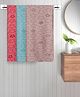 FABINALIV Set of 3 Multicolor Geometric Cotton Kids Bath Towels (110X60 cm)
