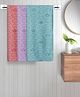 FABINALIV Set of 3 Multicolor Geometric Cotton Kids Bath Towels (110X60 cm)