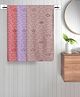 FABINALIV Set of 3 Multicolor Geometric Cotton Kids Bath Towels (110X60 cm)