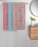 FABINALIV Set of 3 Multicolor Geometric Cotton Kids Bath Towels (110X60 cm)
