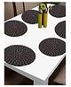 FABINALIV Set of 6 Braided Cotton Table Mats (39X39 cm) Abstract - Black