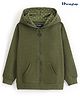 Honeyhap Premium 100% Cotton Looper Bio Finish Solid Oversize Lightwieght Full Sleeves Hooded Sweat Jacket with Bio Finish- Green
