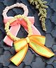 Stol'n Set of 2 Bow Applique Rubber Bands - Pink &  Yellow
