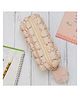 The Procure Store Fluffy Pencil Pouch With Cute Pompom Chain- Beige