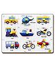 YaY Play Wooden Transport Vehicle Knob and Peg Puzzle