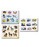 YaY Play Sea & Wild Animal and Transport  Pegboard Wooden Puzzle- Pack of 3 , 28 Pieces