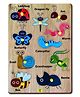 YaY Play Insects Wooden Animals Knob and Peg Board Puzzles- 10 Pieces