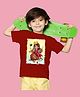 BRATMA Durga Pooja Theme Half Sleeves Durga Maa Printed Tee - Maroon