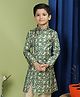 Tabard Cotton Full Sleeves Seamless Abstract Design Printed Kurta - Green