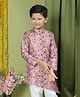 Tabard Cotton Full Sleeves Chevron Designed Asymmetric Ethnic Kurta - Pink