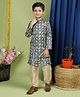 Tabard Full Sleeves Seamless Abstract Design Printed Kurta With Pyjama - Blue