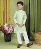 Tabard Full Sleeves Ethnic Batik Designed Kurta & Pyjama Set - Green