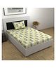 Divine Casa Prism Single Bed 100% Cotton 144 TC Single Bedsheet and Pillow Cover - Olive Green