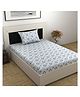 Divine Casa Prism King Size Bed 100% Cotton 144 TC King Bedsheet and 2 Pillow Cover - Dusk Blue