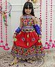 BownBee  Navratri Theme Sleeveless Banjara Floral Embroidered &  Mirror Work Embellished  Chaniya Choli With Dupatta -  Red