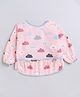 Polka Tots Premium Quality Waterproof Full Sleeves Apron Feeding Mess Free Bibs for Infants & Baby Toddlers With Food Catcher - Cloud Design Pink