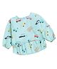 Polka Tots Premium Quality Waterproof Full Sleeves Apron Feeding Mess Free Bibs for Infants & Baby Toddlers With Food Catcher - Car Design Blue