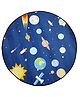 Hop N Play Kids Round Soft Rug Star & Planet Learning Non Slip Area Carpet - 100 cm