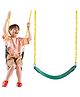 Hop N Play Heavy Duty Flexible Swing Seat with Plastic Coated Chain with & Carabiners for Kids- Green