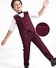 Mark & Mia Full Sleeves Party Suits with Waist Coat & Bow Detailing- Maroon