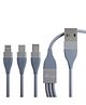 XTOUCH Micro USB Cable 1.2 m 3 in 1 Charging Cable -Grey