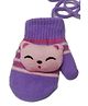 Kid-O-World Cat Face Applique Detailed Mittens - Purple