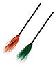 Kaku Fancy Dress Set Of 3 Halloween Theme Witch & Wizard Flying Broom Stick  - Multi Colour