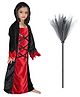 Kaku Fancy Dress Halloween Theme  Scary Halloween Witch Costume With Broomstick - Black