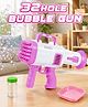 Fiddlerz Bubble Gun with 32 Hole Rocket Launcher Bubble Machine Maker Toy for Kids - Pink