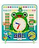 Fiddlerz Multi functional 3 in 1 Shapes Wooden Learning Calendar Clock for Kids - Multicolour
