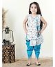Kinder Kids Sleeveless Elephant Motif Printed Angrakha Kurti With  Katha Dhoti - Blue