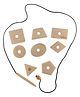 B4 Brain Wooden Lacing Shapes Multicolour - 8 Peices