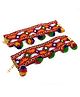 SKD Set Of 2 Navratri Theme Mirror Work & Pom Pom Detailed Anklets Or Bracelets - Red