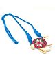 SKD Mirror Work & Shell Detailed Pendant Embellished Necklace - Pink & Blue