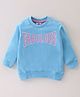 Zero Looper Knit Full Sleeves Sweatshirt Text Print - Light Turquoise