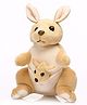 Frantic Premium Soft Toy Kangaroo for Kids Brown - Height 32 cm