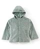 Babyhug Woven Full Sleeves Hooded  Jacket Heart Design  - Aqua