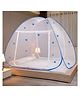 Evafly Mosquito Net for Double Bed Heart Design King Size Foldable Machardani -Blue