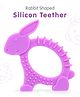 Rabbit  Shaped Silicon Teether -Purple