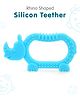 Rhino  Shaped Silicon Teether - Blue