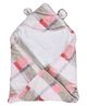 BABYZONE Ultra Soft and Strechy Fabric with Hooded Baby Blanket - White & Red