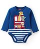 Babyhug 100% Cotton Knit Full Sleeves Onesie With Animals Print - Navy Blue