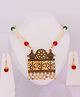 Pihoo Pearl & Flower Embellished Navratri Necklace & Earrings -  Copper