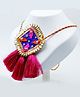 Pihoo Gotta Patti Work Detailed Ethnic Necklace For Navratri - Blue & Pink