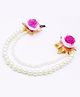 Pihoo Pearls & Flowers Embellished Broach Style Hair Clips - Pink