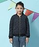BIBA Full Sleeves Self Designed Zipper Jacket - Blue