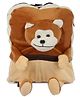 Deals India Kids Plush School Bag Monkey Face Brown - 14 Inches 